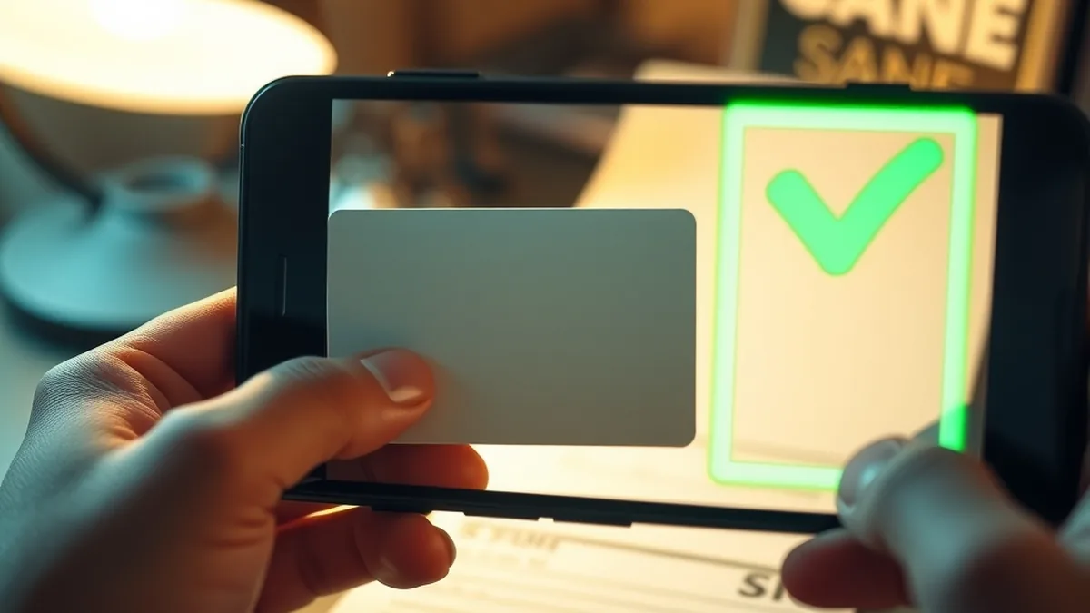 Carte d'identité vierge scannée par smartphone pour la vérification KYC